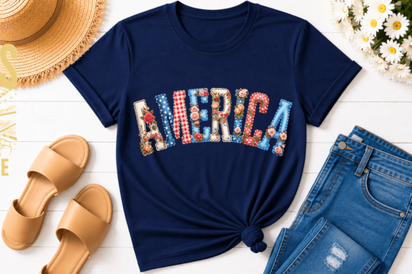 America Floral Patchwork Letters: A Design Asset Guide