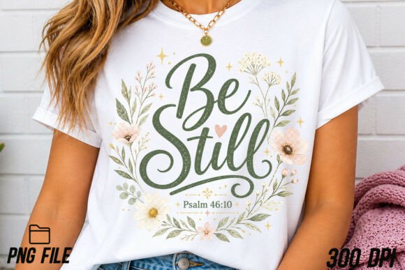 Embracing Serenity: A Designer's Guide to Be Still Psalm 46:10 Preppy PNG