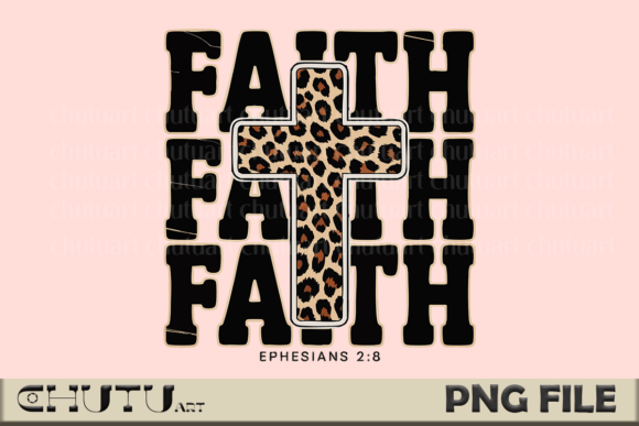 Faith Leopard PNG: Bold Graphic for Faith-Based Brands