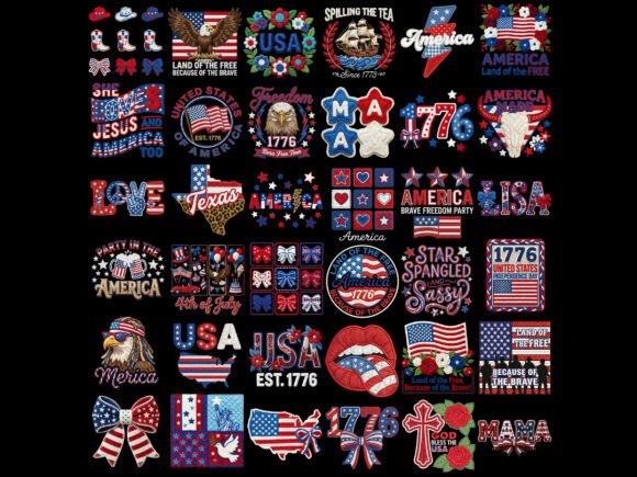Your Go-To 4th of July Bundle: Patriotic T-Shirt PNG Graphics